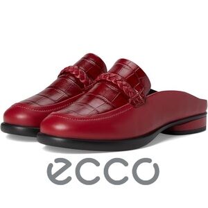 NWOB $175 ECCO Red Leather Mule